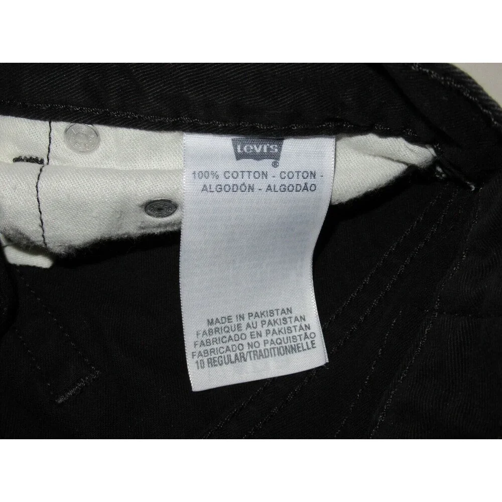 Boys Levis 505 Straight Black Denim Jeans Size 10 Reg Short! Brushed Cotton Warm